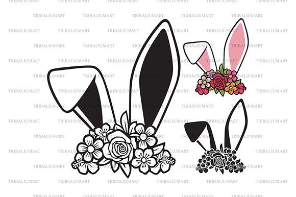 Bunny rabbit Ears with Flowers: A Designer's Review of Graphics and Illustrations