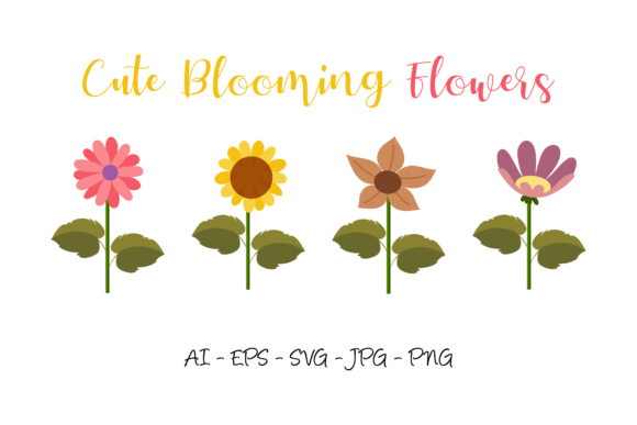 Cute Blooming Flowers Graphics and Illustrations for Content Publishers