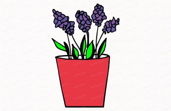 Flower Illustration, Violet Flowers Graphics and Illustrations