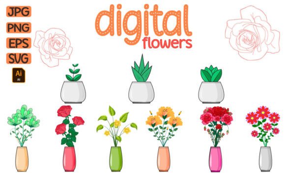 Flowers - Digital Flowers: Premium Graphics for Handmade Crafts