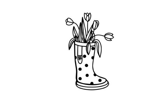 Flowers in Rubber Boots Graphics and Illustrations Review