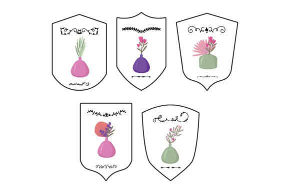 Flowers in Vintage Frame Graphics and Illustrations