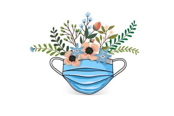 Mask with Colorful Flowers Graphics and Illustrations Review