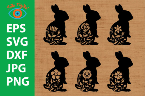 Rabbit with Flowers Bunny Silhouette Review