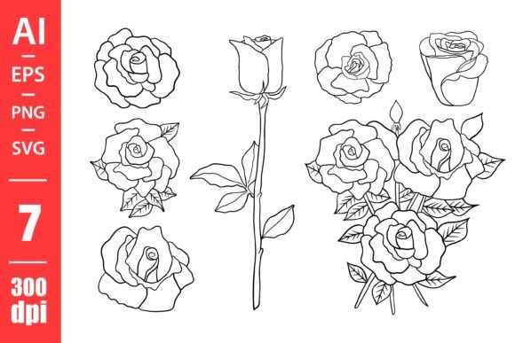 Roses Clipart Vector Design for Graphics and Illustrations